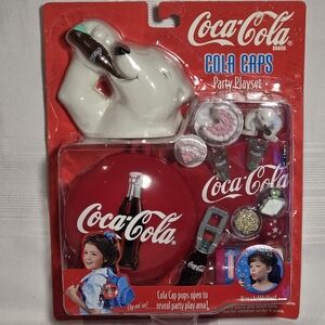 1998 Coke COCA-COLA Cola Caps Party Playset Bear NEW